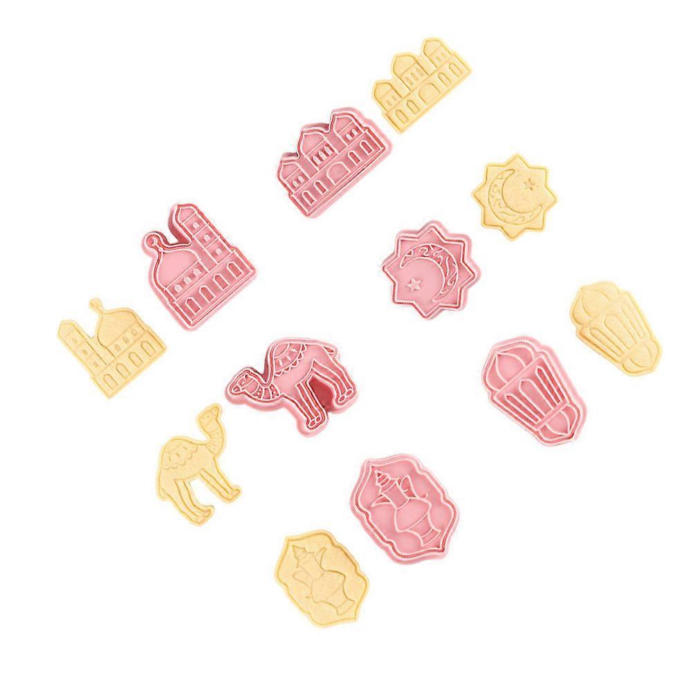 Biscuits Mold Cookie Baking Tools Home Baking Ice Cube Making Pink 5.8X5X2Cm 6Pcs