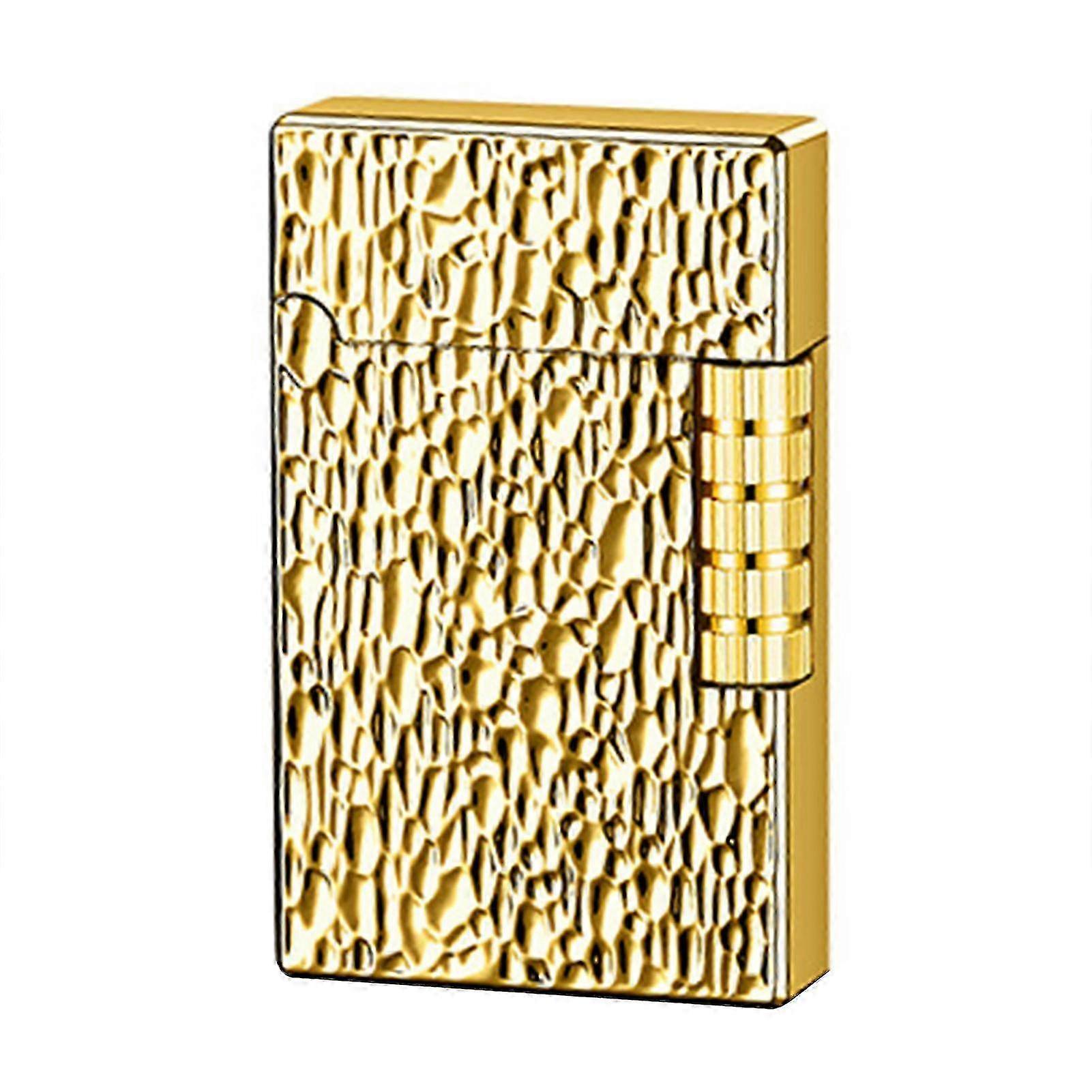 x Refillable Butane Lighter with Sound Side Wheel Frosted Cigars Lighter for Fireplace Firework