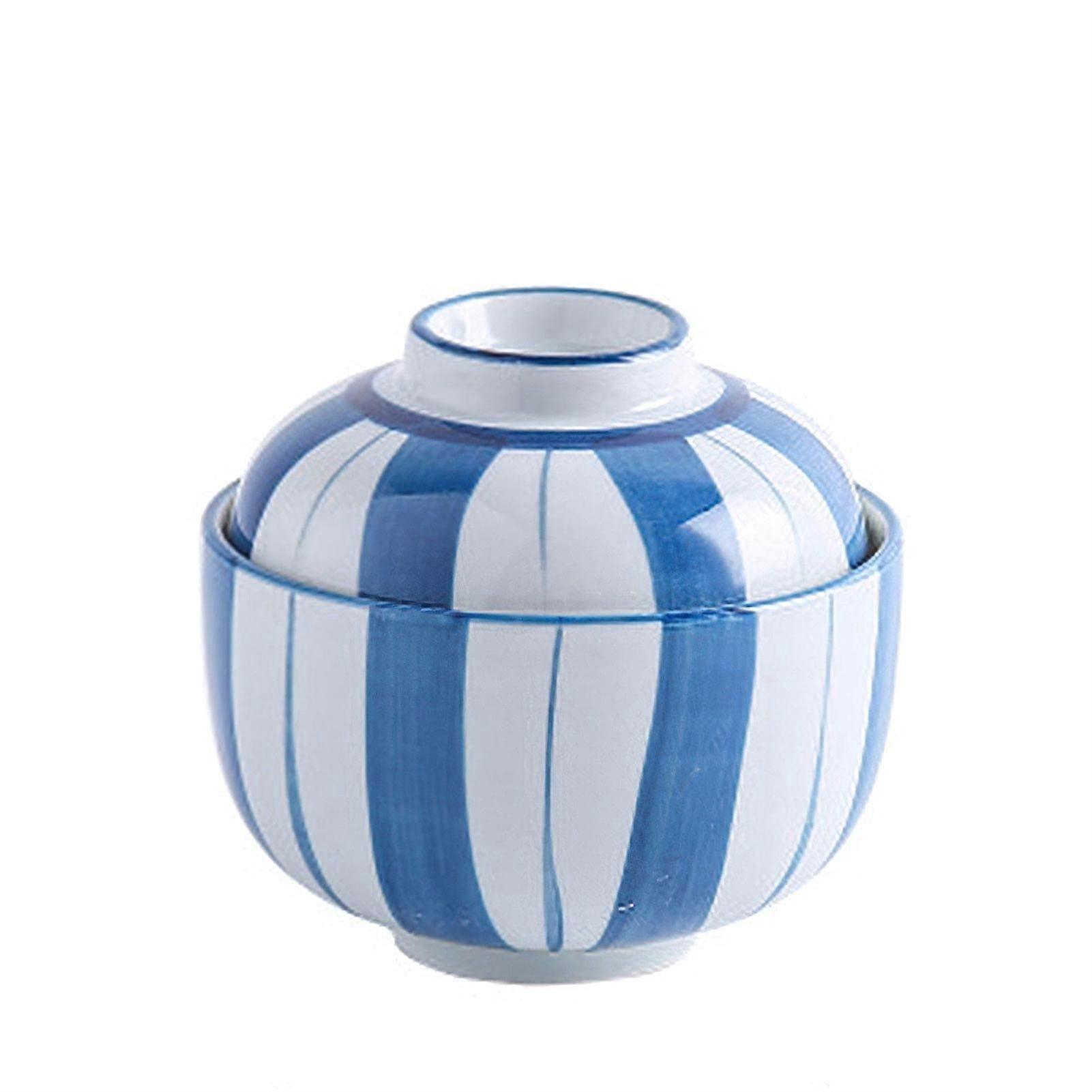 Ceramic Soup Bowl with Lid 230ml Stackable Stew Pot Microwave and Oven Safe Glazed Finish