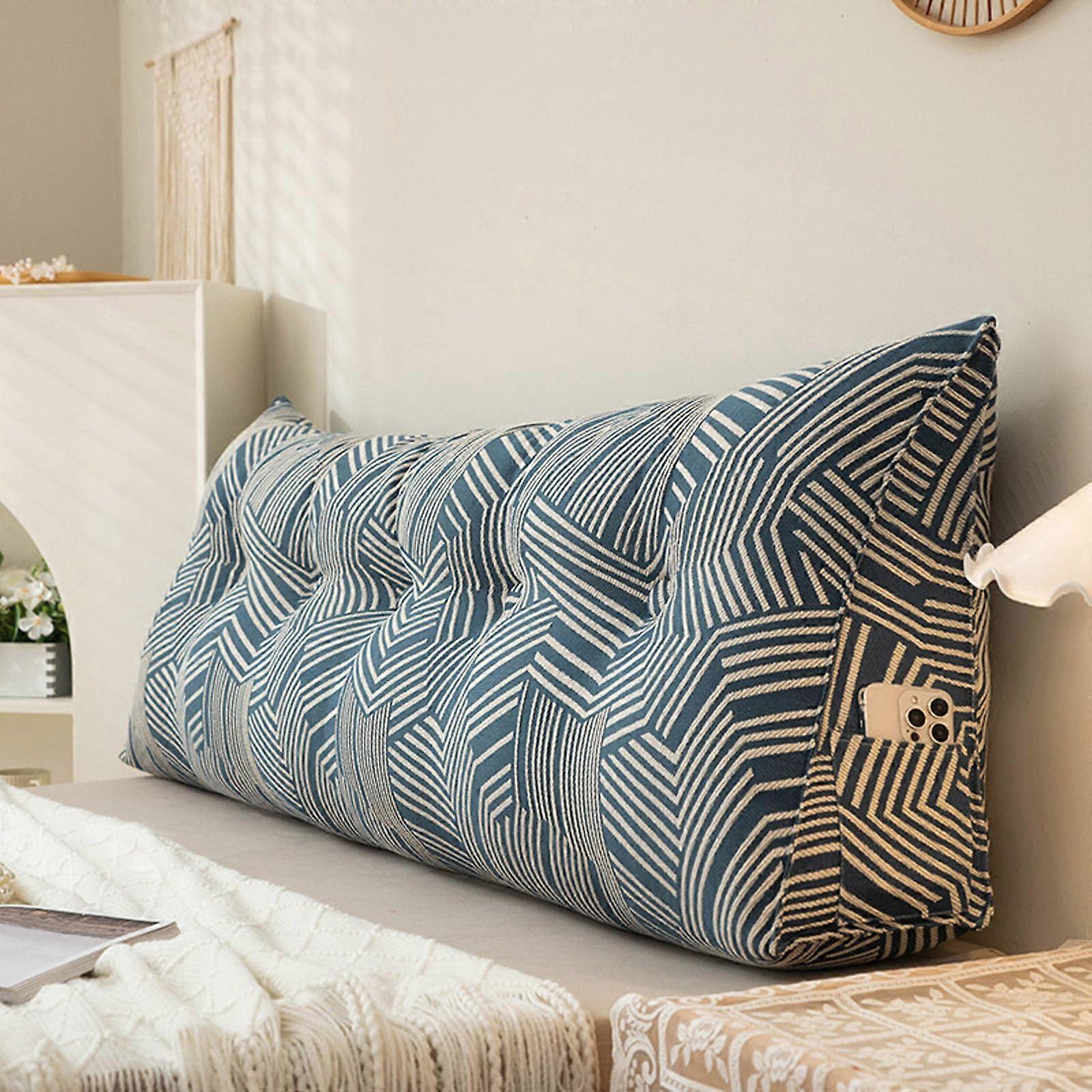 Large Triangular Wedge Headboard Pillow 120cm for Bed Rest Reading and Ergonomic Back Support