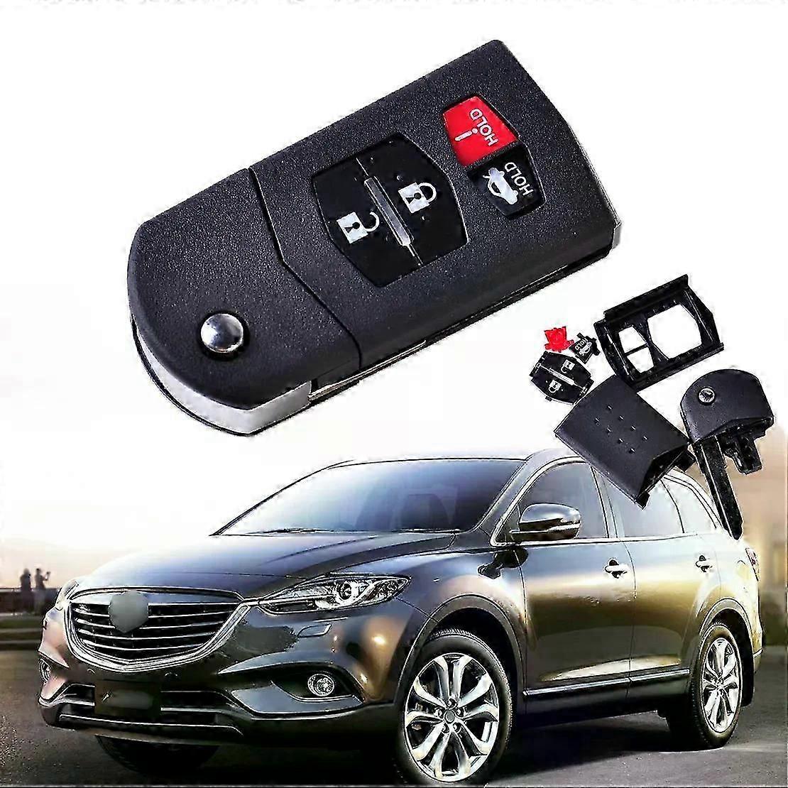 4 Button Folding Flip Remote Keyless Key Shell Cover Case Fob Housing fit for Mazda 3 6 MX-5 Miata 2010 2011 2012