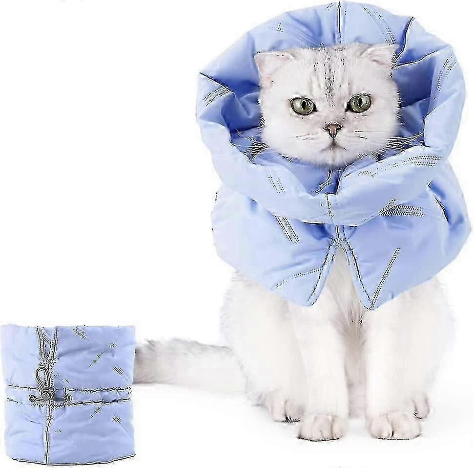 Cat Collar Adjustable Post Surgery Recovery Collar, Blue(size:s)