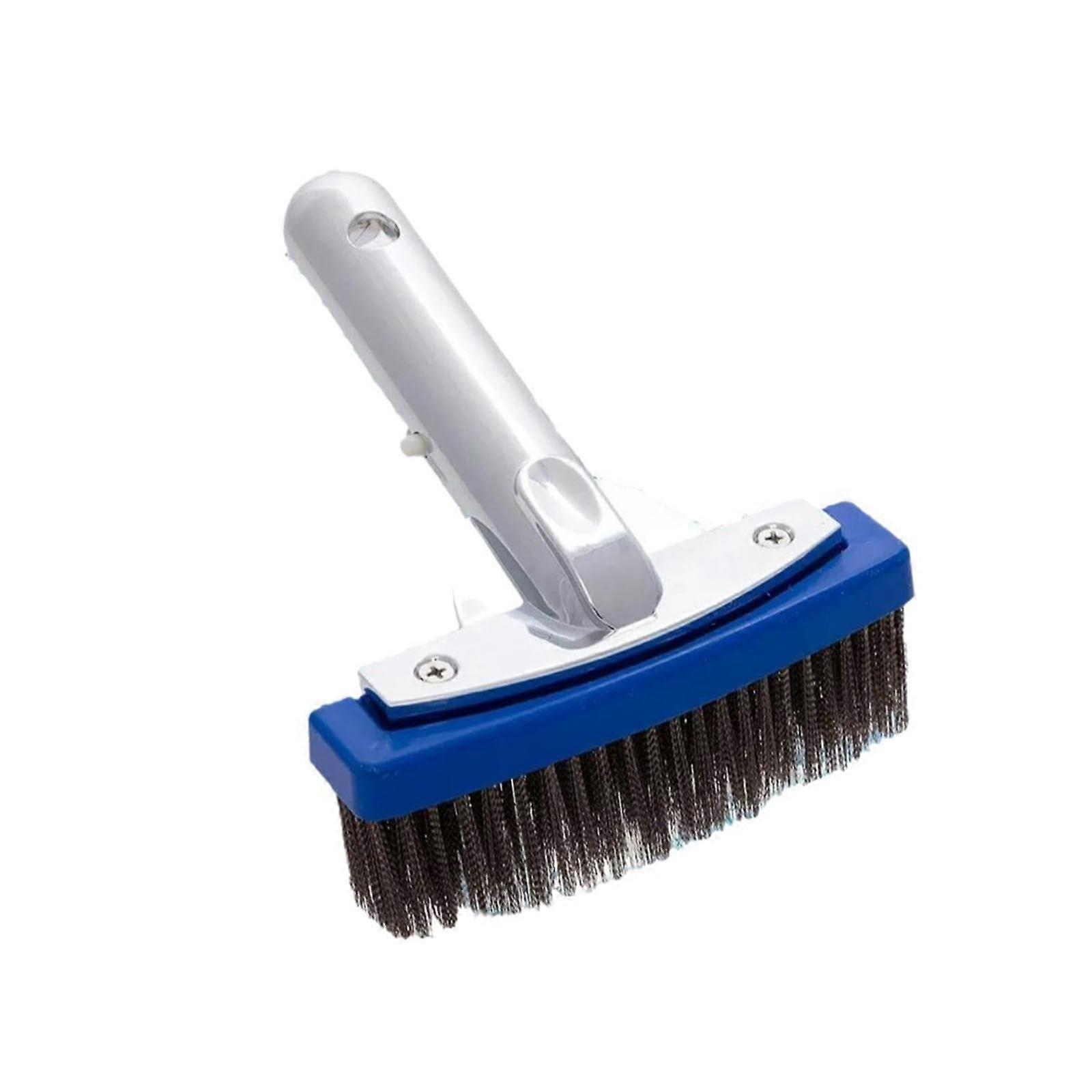5 Inch Pool Cleaning Brush with Wire Bristles and Durable Aluminum Handle for Corners and Walls