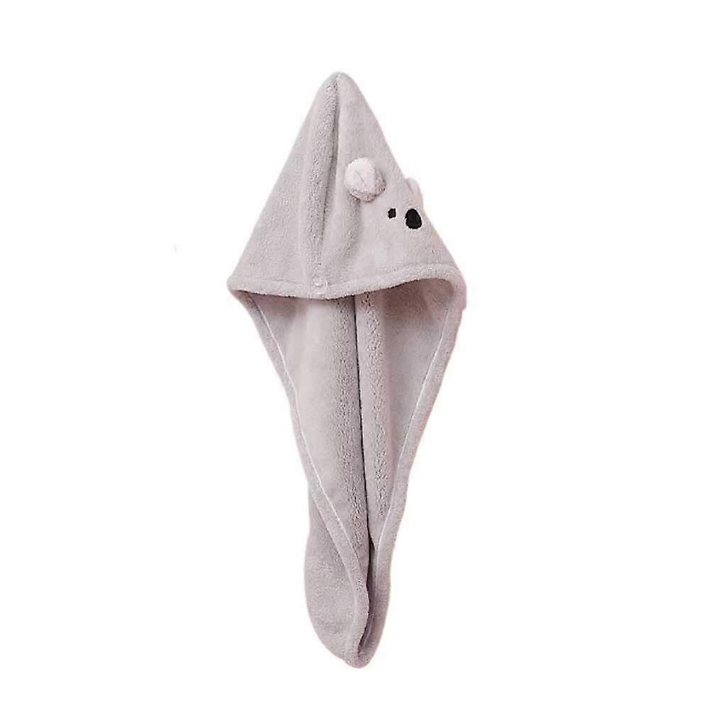 Hair Drying Towel with Button, QuickDry Microfiber Turban, Super Absorbent Koala Design Cap