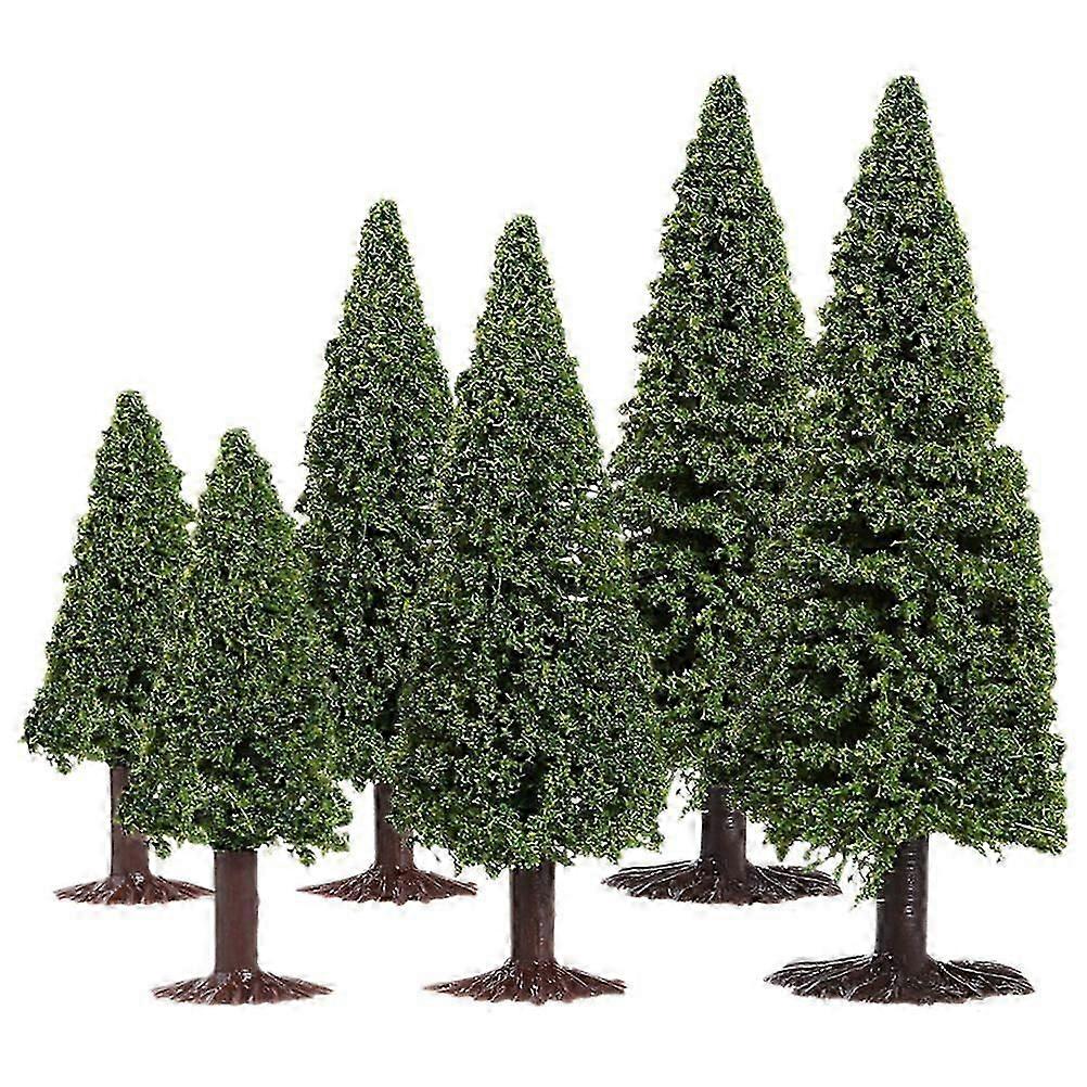 6Pcs Miniature Pine Model Tree Model Train Scenery Architecture Tree Model Scenery