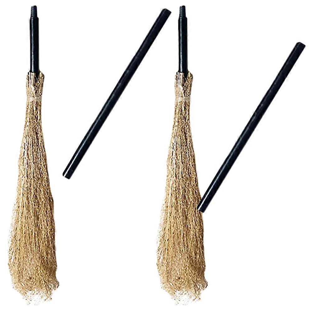 Cosplay Witch Broom Realistic Stage Performance Props For Kids 2Pcs