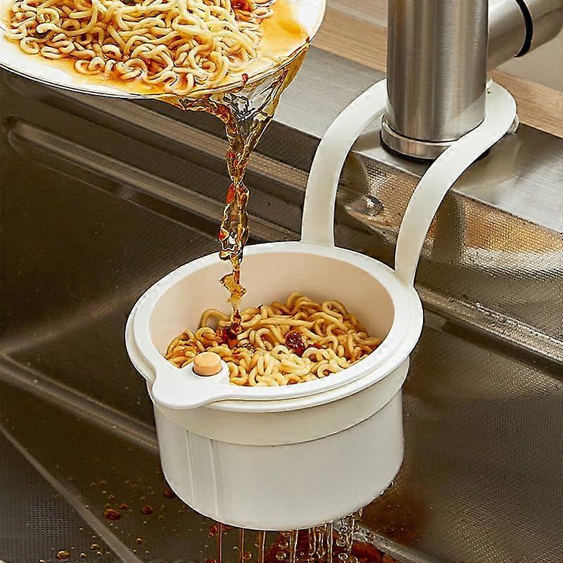 Sink Strainer Faucet Hanging Basket with Durable Fine Mesh for Quick Residue Filtering  White