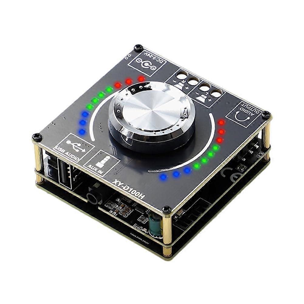 DC 924V 5A 100W+100W Digital Audio Power Amplifier Bluetooth 5.1 Stereo AUX USB Sound Card Module