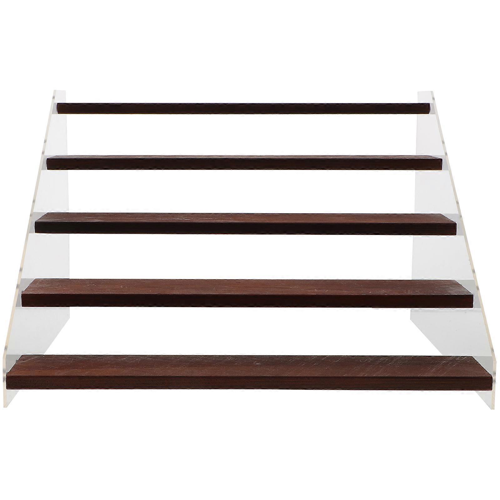 Elegant 5-Tier Ladder Shape Display Stand For Statuettes Collector Indoor Use Easy Installation 2 Sets