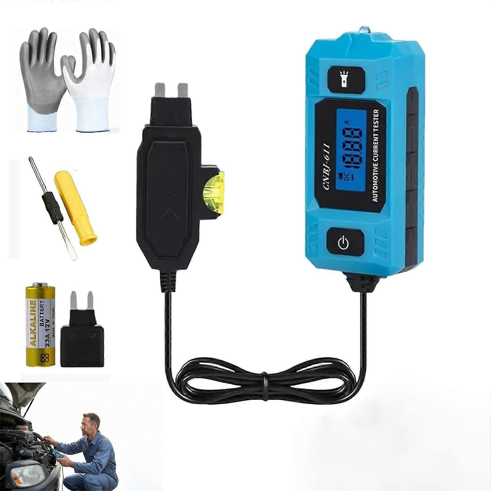 Automotive Circuit and Relay Tester 12V48V with Blue Backlit LCD Precision Fault Detection for Cars and Trucks (1PCS)