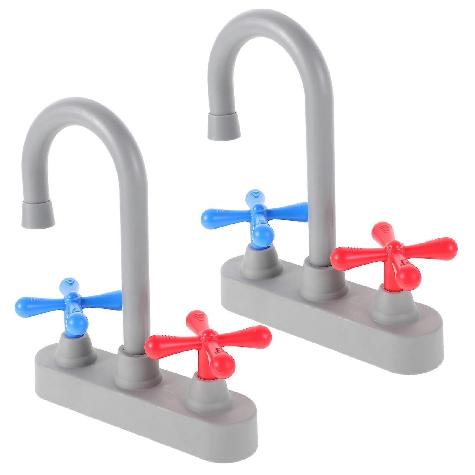 Kitchen Toy Faucet Simulation Play Replacement Faucet Toy for 2Pcs