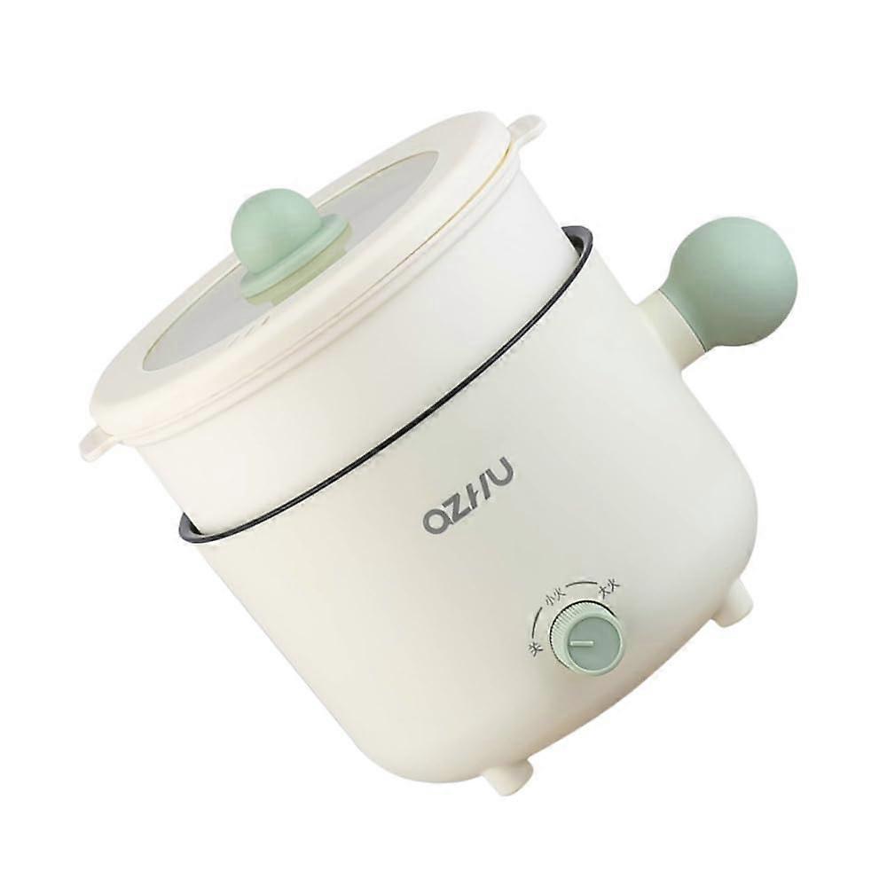 Electric Hot Pot with Precise Temperature Control, NonStick Mini Cooker for Pasta, Eggs, Green Handle