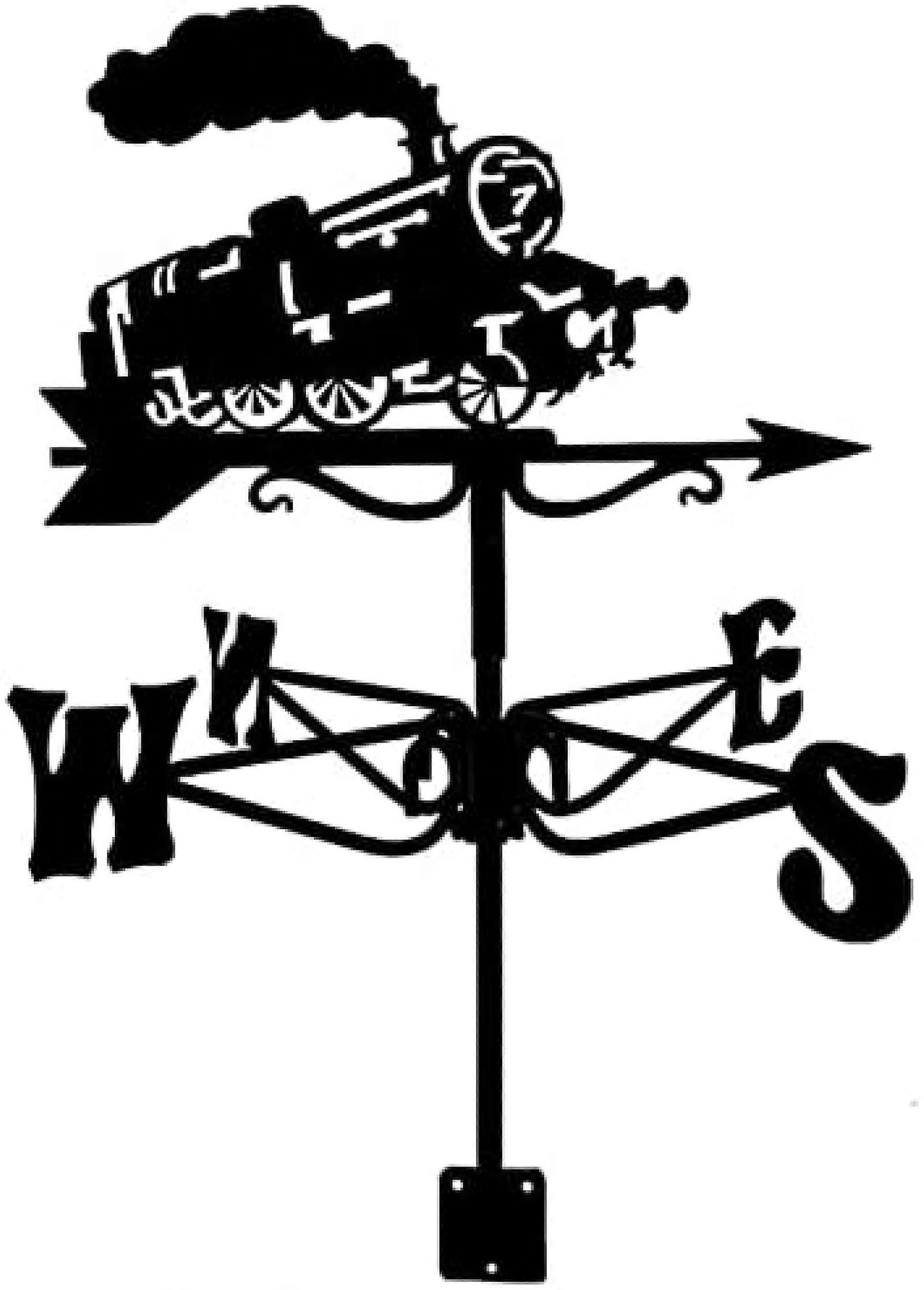 Garden Weathervane Metal Steam Train Ornament Rustproof Wind Direction Indicator for Yard Roof