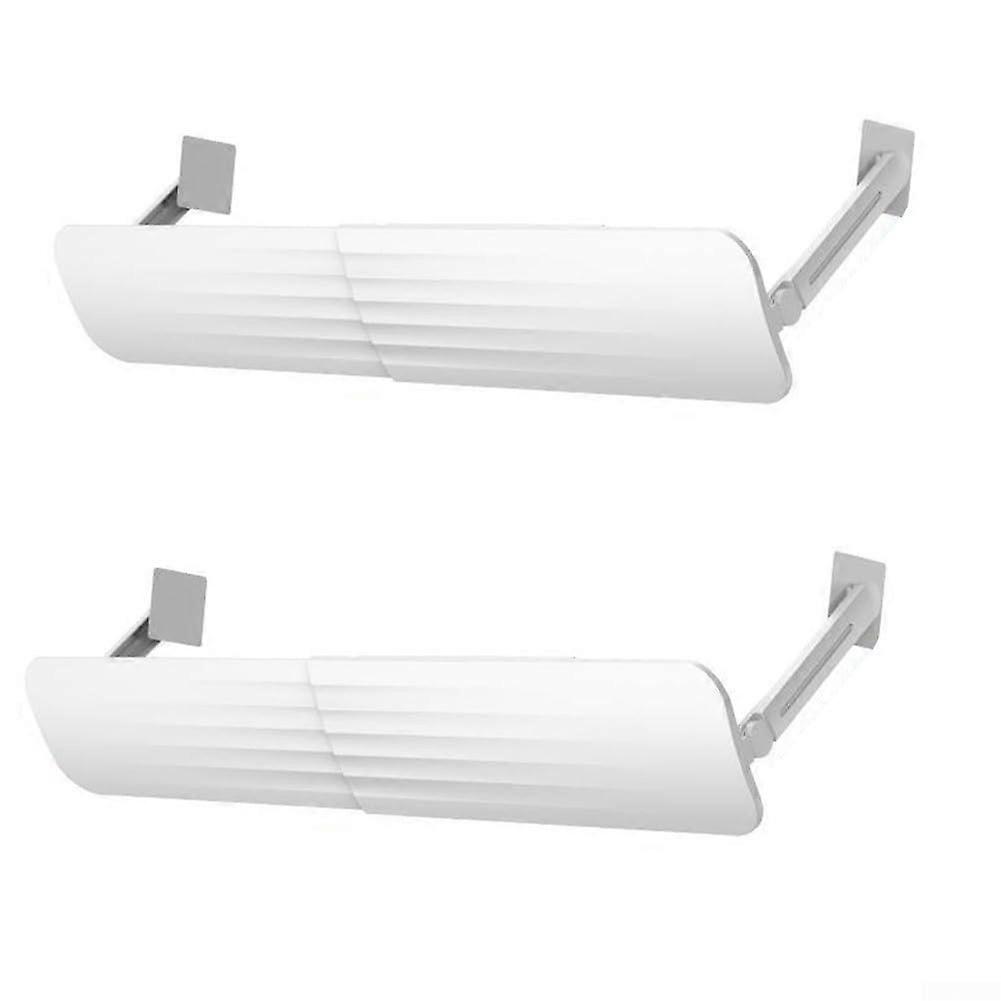 Adjustable Air Conditioner Deflector with Windproof Breathable Fabric and Noise Reduction (White, 2pcs)