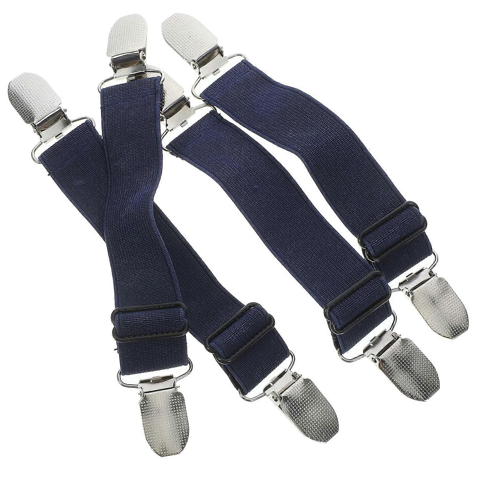 Adjustable Pants Fasteners For Outdoor Activities Dark Blue Windproof 4Pcs Elastic Clips