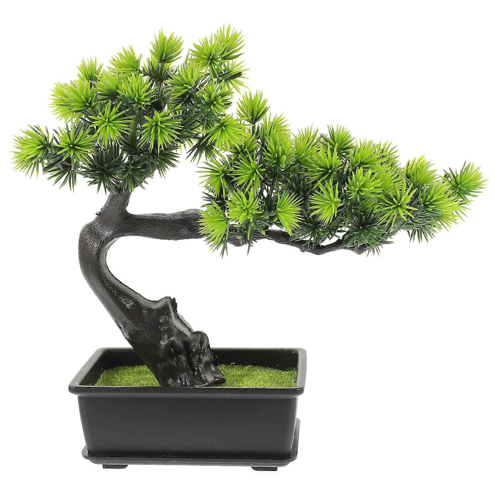 Artificial Bonsai Tree Green Pine Bonsai for Decoration One Piece