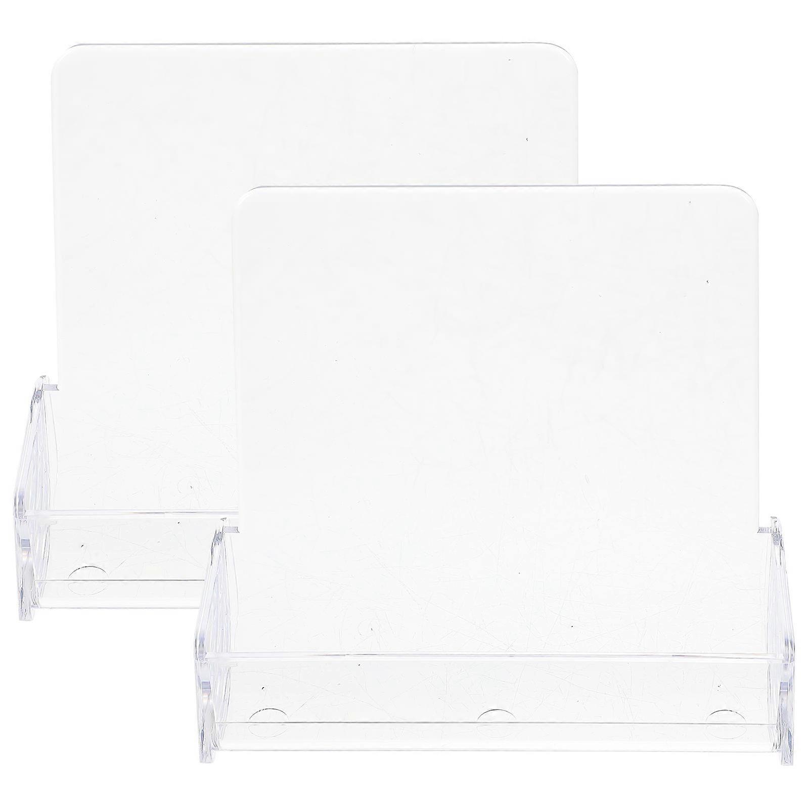 Business Cards Holder Transparent Plastic for Holding 2Pcs