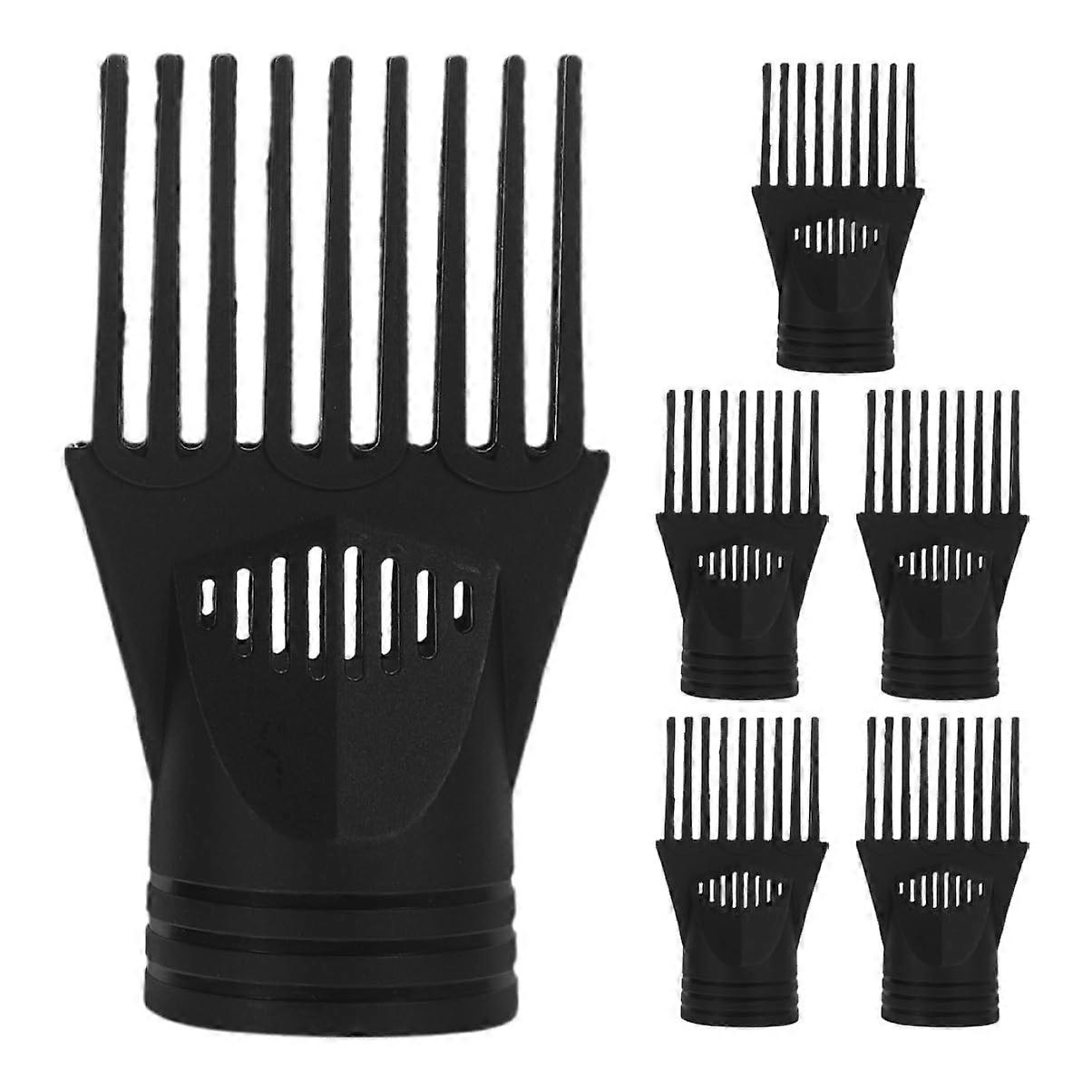 Universal Hair Dryer Nozzle and Comb Diffuser Set with Precision Airflow Control, 6pcs