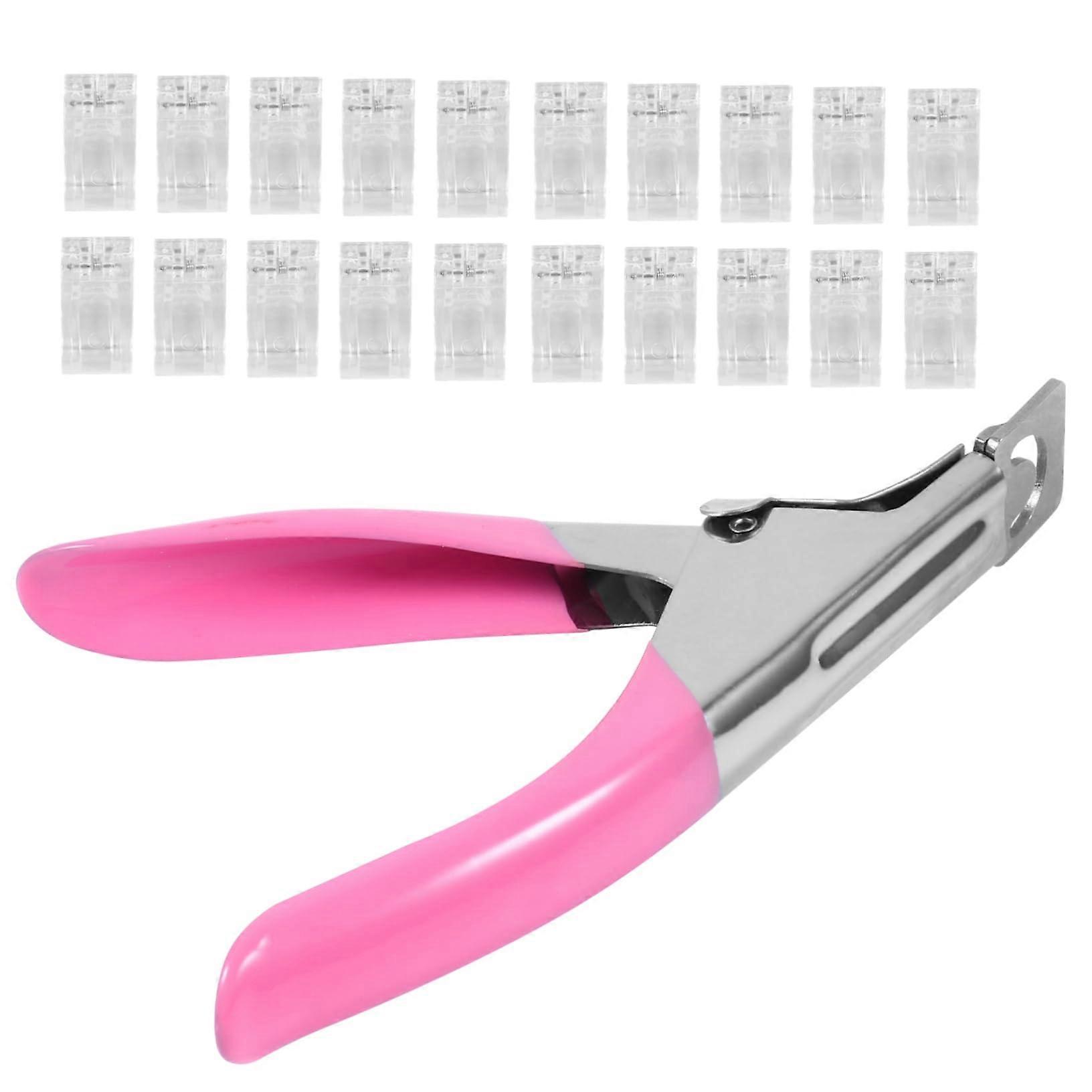 20pcs Nail Tip Clips and False Nail Cutter Set for Secure Hold and Precision Cutting