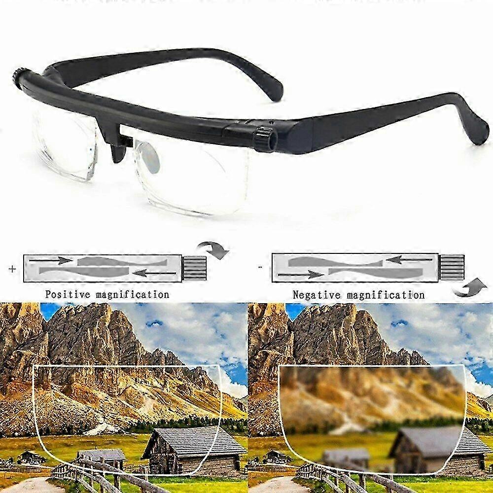 25-26 Adjustable Eye Glasses Dial Vision Variable Focus Eyewear For Reading,50% Offer