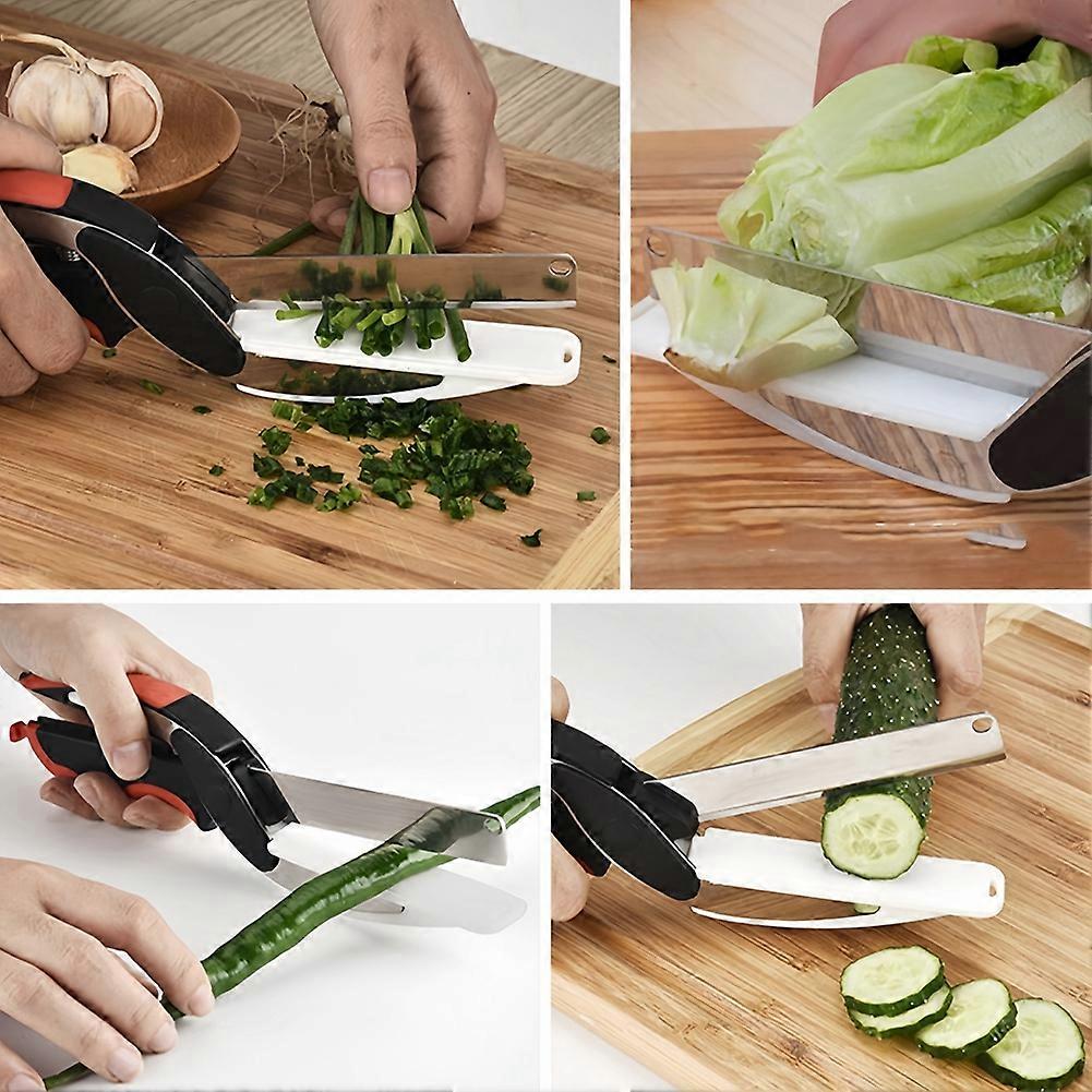 Premium Chop Scissors Cutting Board Scissors Vegetable Easy Cutter Multifunction Separable Kitchen Scissors
