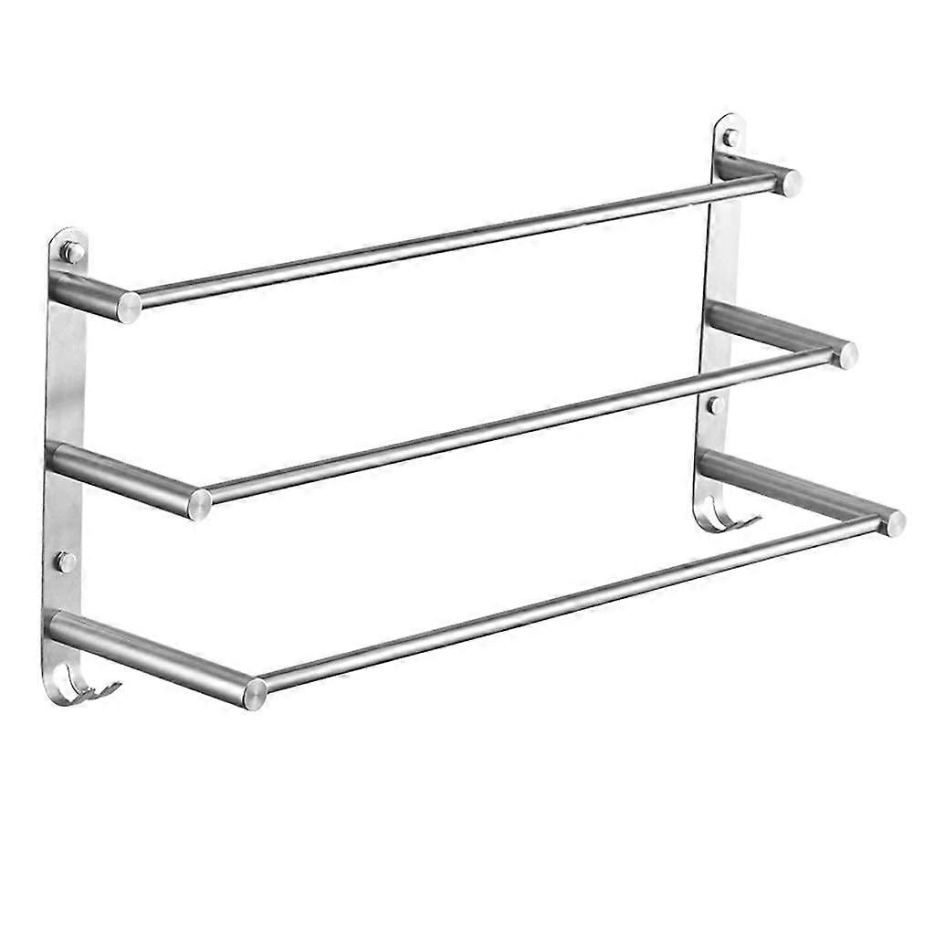 Stainless Steel Wall Mounted Towel Rack with Self Adhesive Rust Resistant Space Saving Design