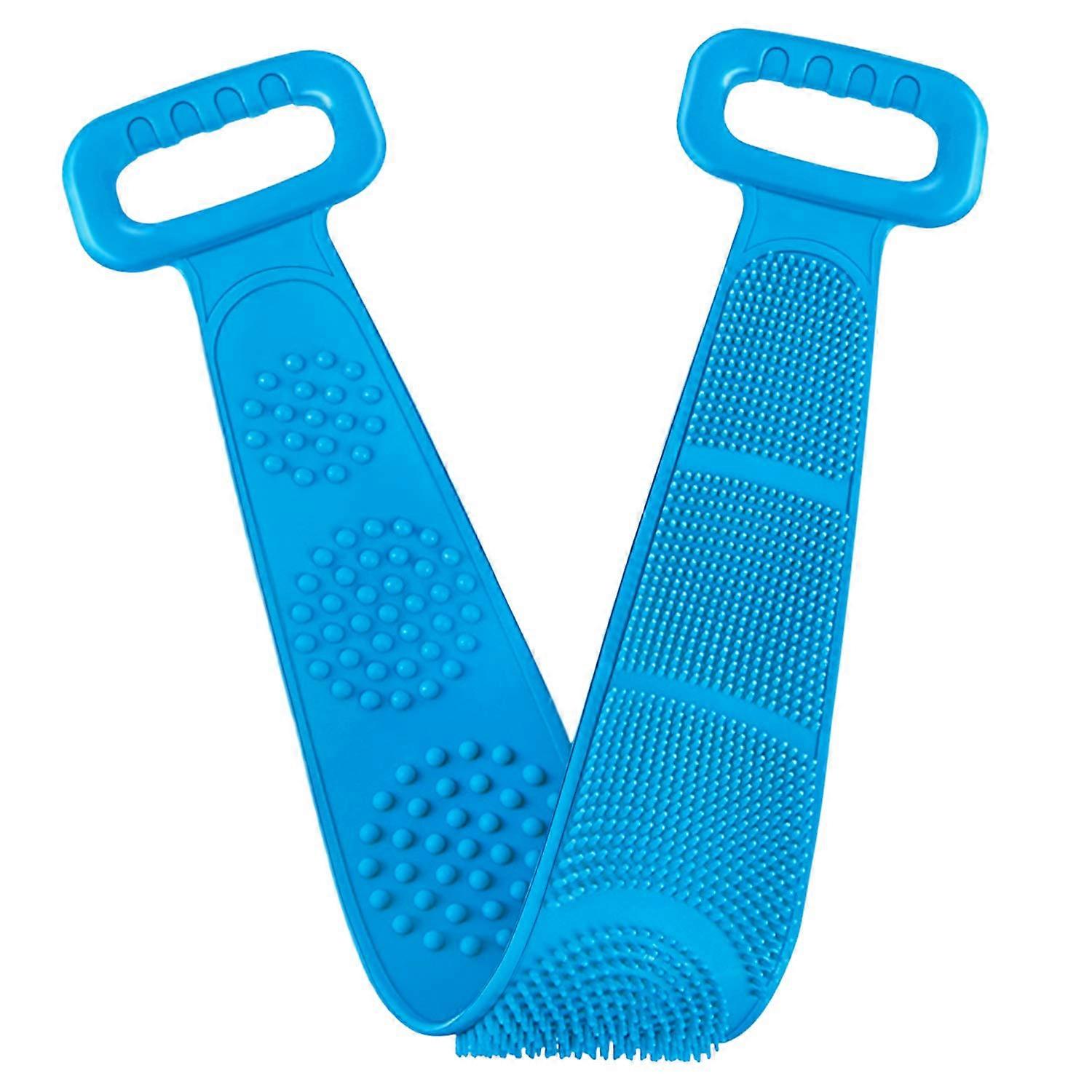 Back Scrubber with Dual Texture Silicone, Extra Long Handle Body Exfoliating Brush for Shower
