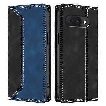For Google Pixel 10a Leather Case Skin Touch Color Splicing RFID Blocking Wallet Stand Phone Cover
