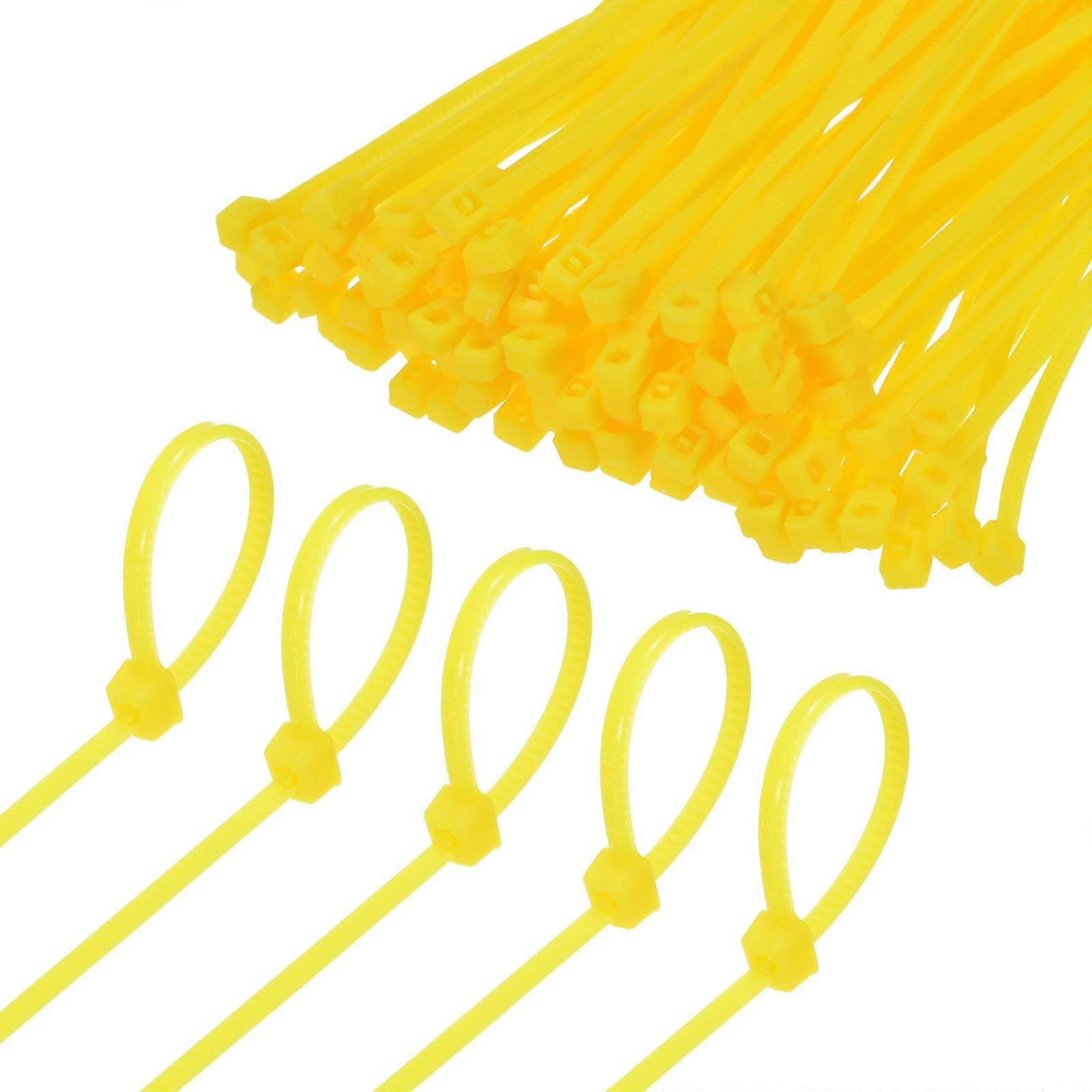 1000 Pack 6 Inch Yellow Zip Ties Nylon Cable Ties SelfLocking Secure Hold 11 Lbs Strength