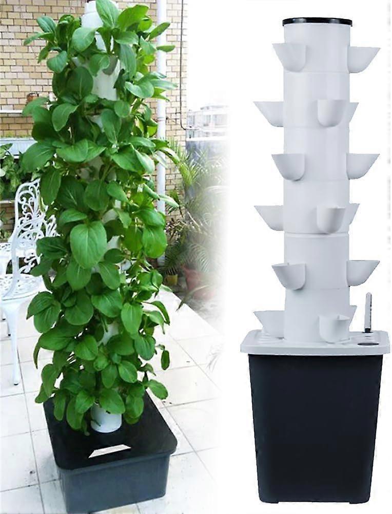 Hydroponic Tower Growing System with Pump and Timer, 30Site Vertical Kit for Herbs and Vegetables