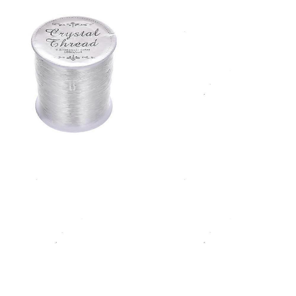 1 Roll Elastic Thread Stretch Bracelet String Round Clear 0.8mm 109.36 yards(100m)/roll