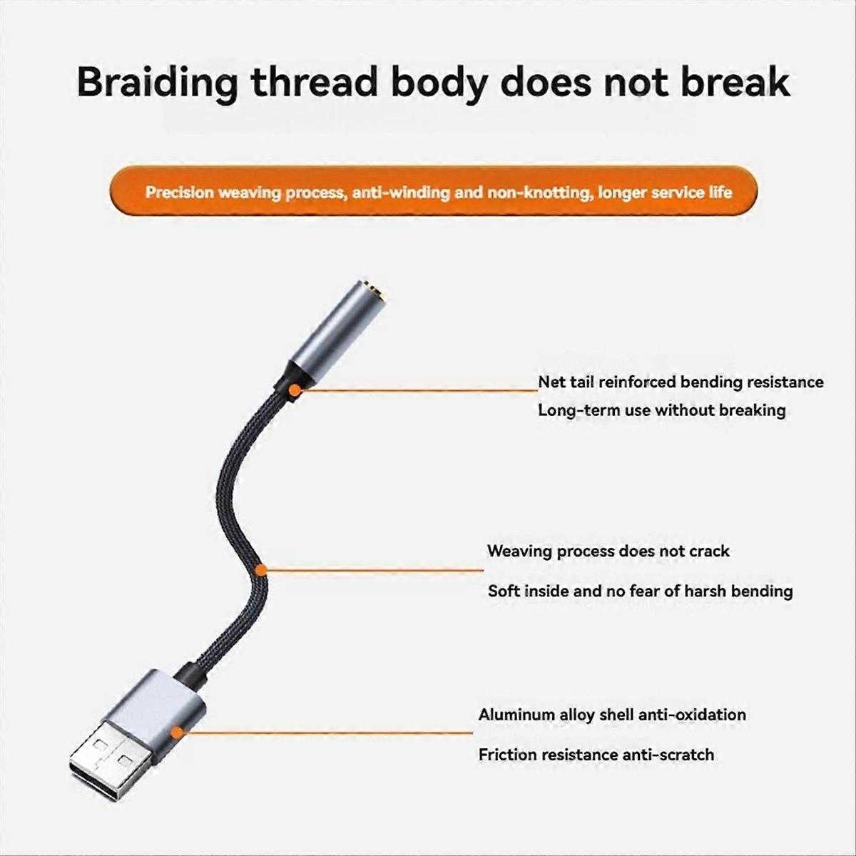 USB til 3,5 mm jack-lydadapter USB til lydjack-adapter A