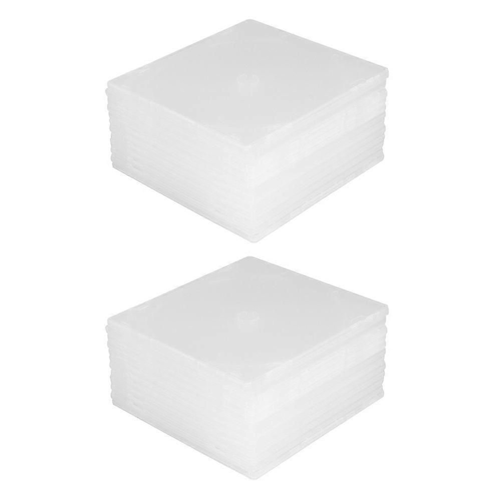 20Pcs Transparent Single CD DVD Case Boxes Slim Clear Storage Organizer