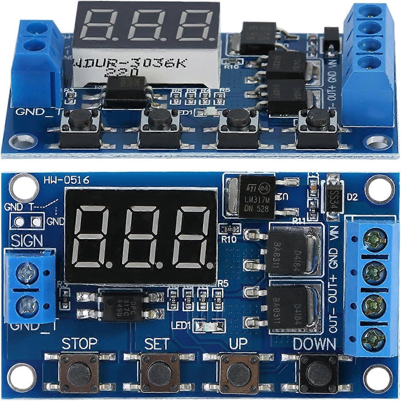 DC 5V36V Cycle Timer Relay Module with LED Display, Adjustable Delay Switch,  Power Output