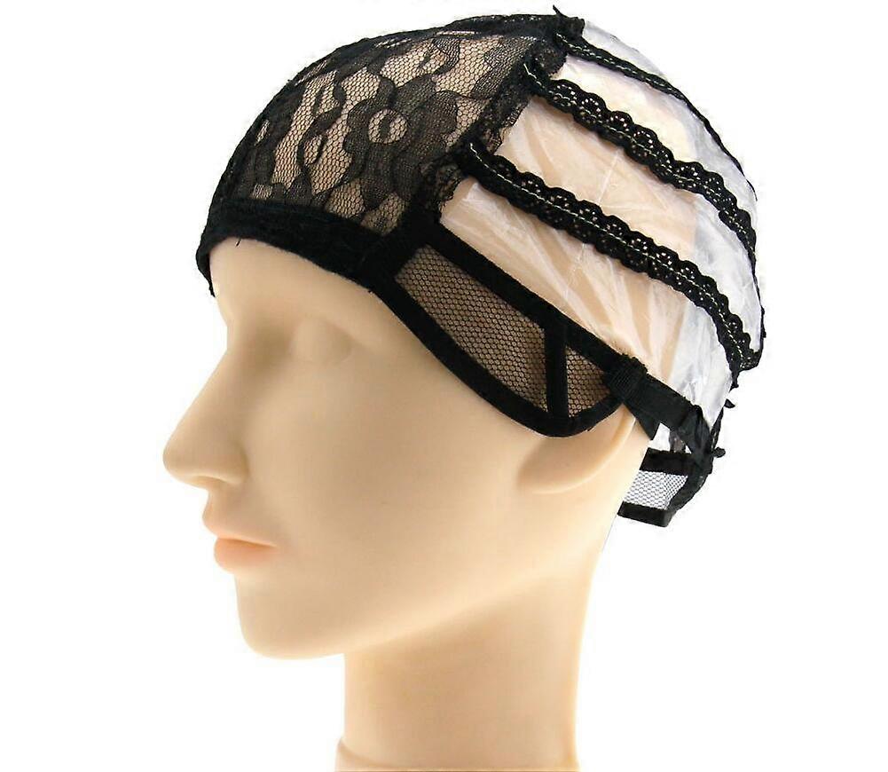 Adjustable Stretchable Wig Cap with Breathable Lace for Women, Comfortable Secure Fit Black
