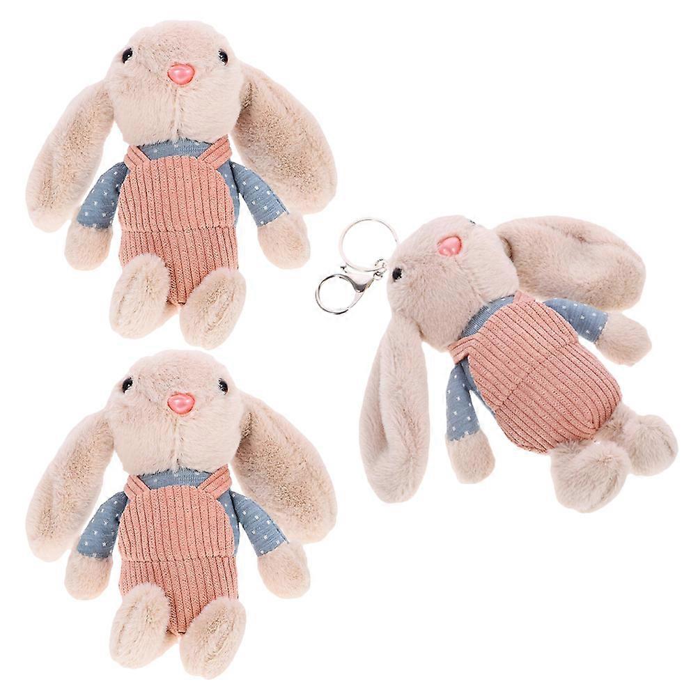 Plush Rabbit Ornament Creative Keychain Pendant for Decoration 3Pcs