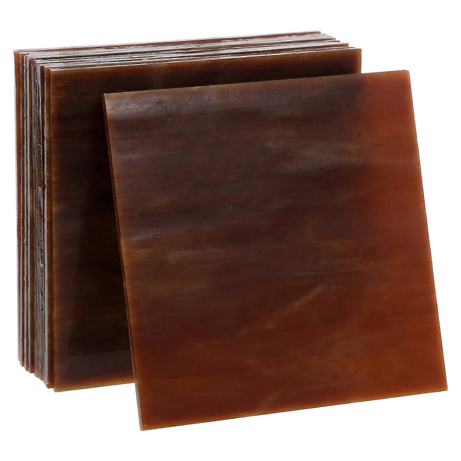 DIY Mosaic Materials Stained Tiles for Crafts 10Pcs Brown Sheets