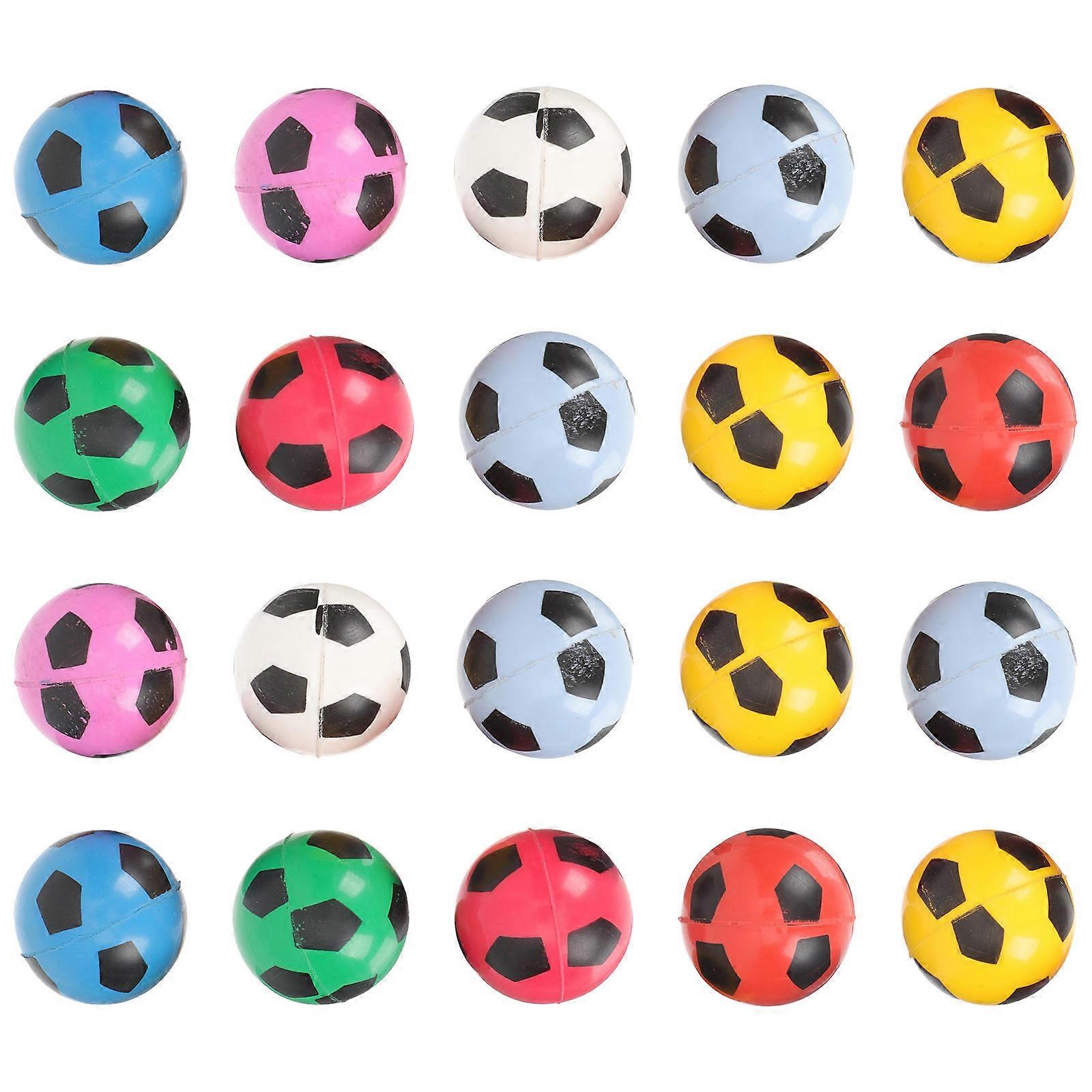 Soccer Rubber Bouncy Balls for Playing 20Pcs Assorted Color Bulk Set