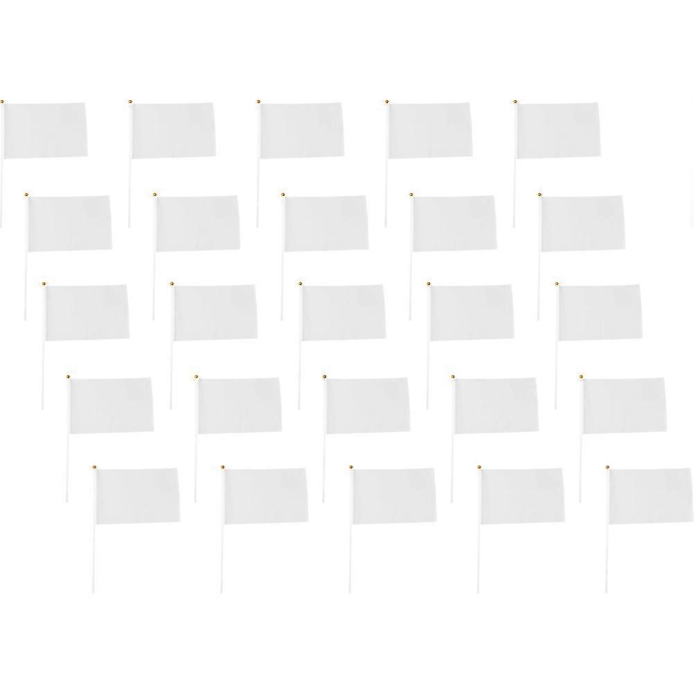 Referee Hand Crank Flags White for Soccer Match Use 25Pcs