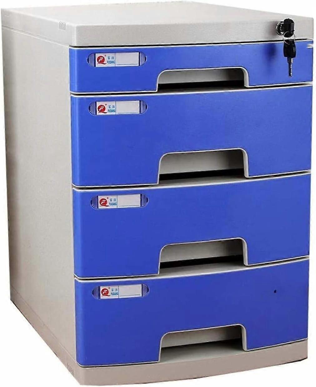 Desktop File Cabinet with Lockable Four Drawers for A4 Document Organization, Compact Office Storage