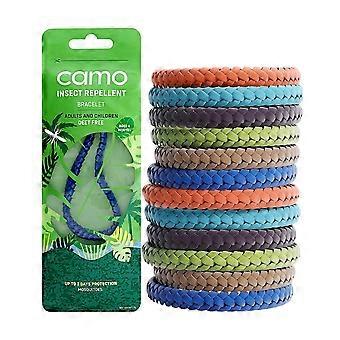 Camo Mosquito Repellent Leather Bracelet - 12 Bands - 12 Pack