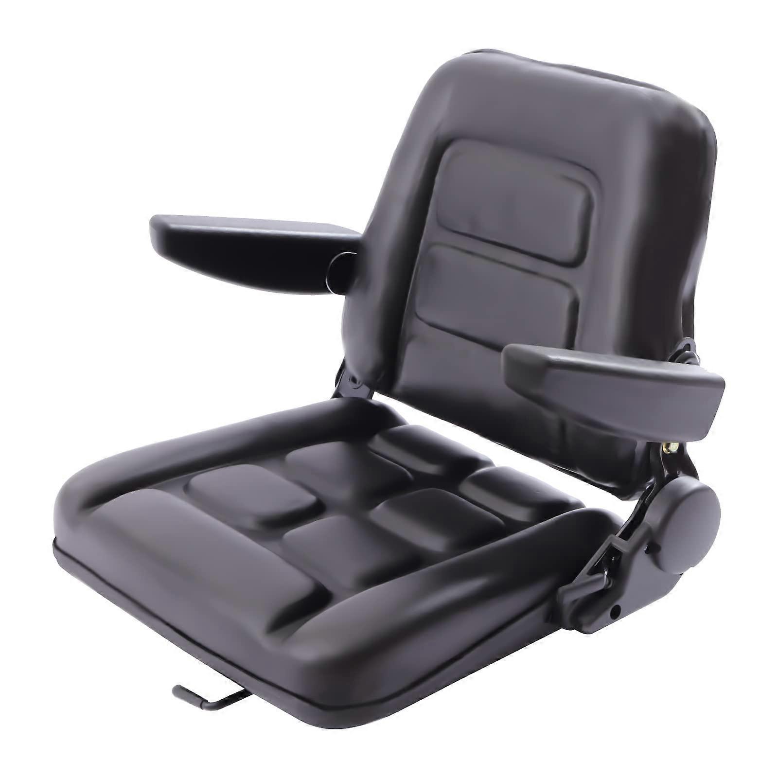 Universal Forklift Seat with Armrests, Adjustable Backrest for Tractor Excavator Loader