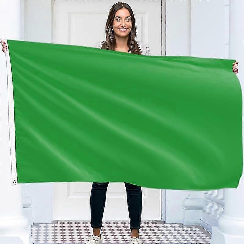 Solid Green Flag Plain Green Flag 100% Polyester Double Seam 2 Eyelets Mode 52
