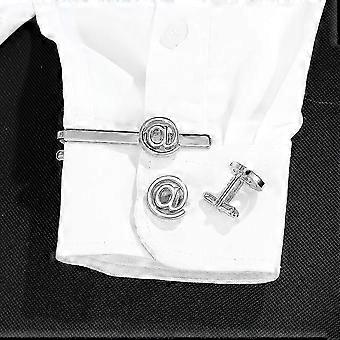 New Creative Versatile Geometric Striped Tie Clip Set for French Men's Shirt Cufflinks and Accessories B1199