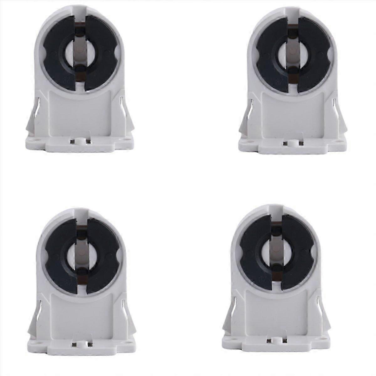 T8 Fluorescent Lamp Holder Socket Compatible with T8 LED Bracket Lights, Black/White