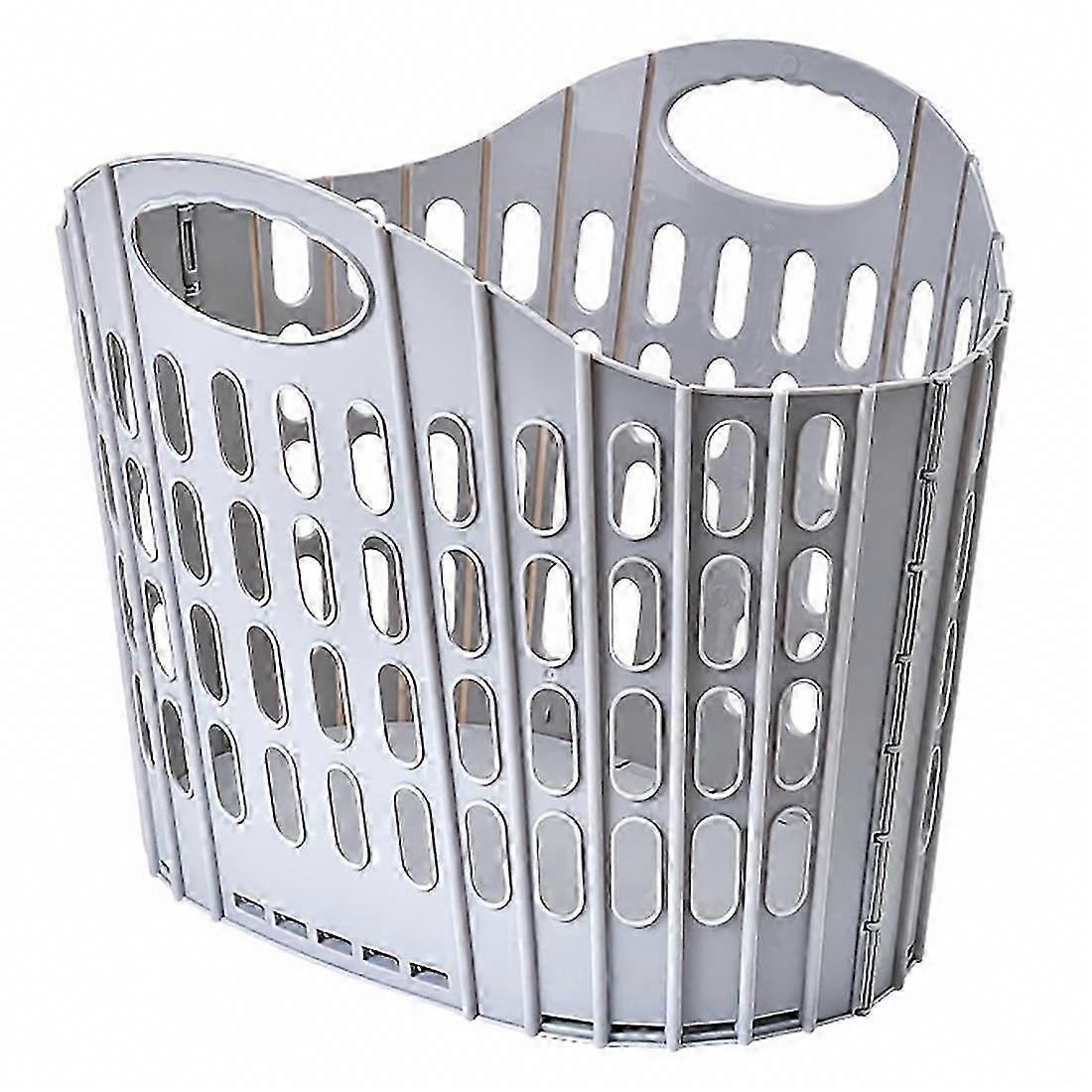 Foldable Laundry Basket with Handles - Durable Rectangular Design, Lightweight and Breathable Plastic Storage Solution