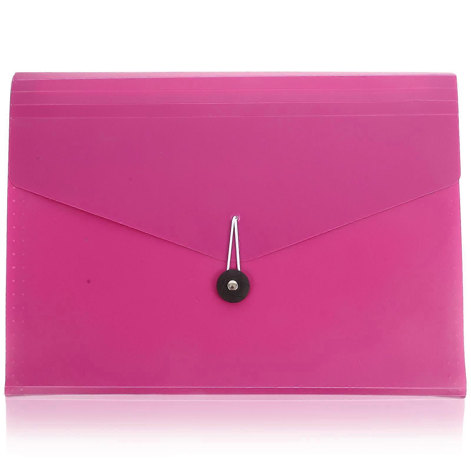Accordion File Folder Rosy Office Organizer Multi-Pockets Folder