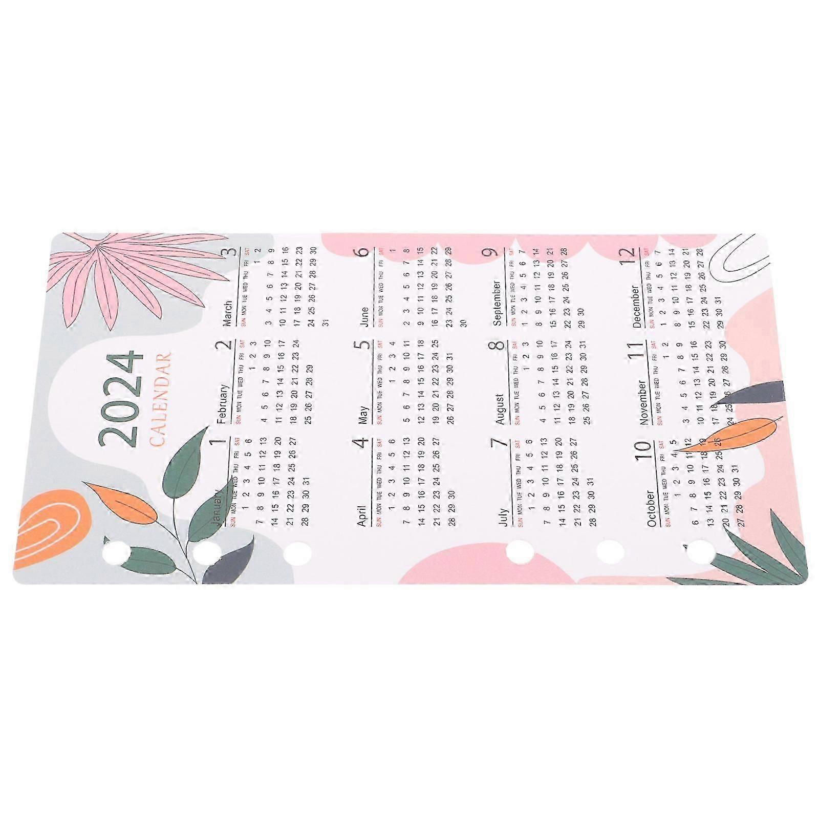 Calendar Notebook Divider Professional for Home Multi Acrylic Material