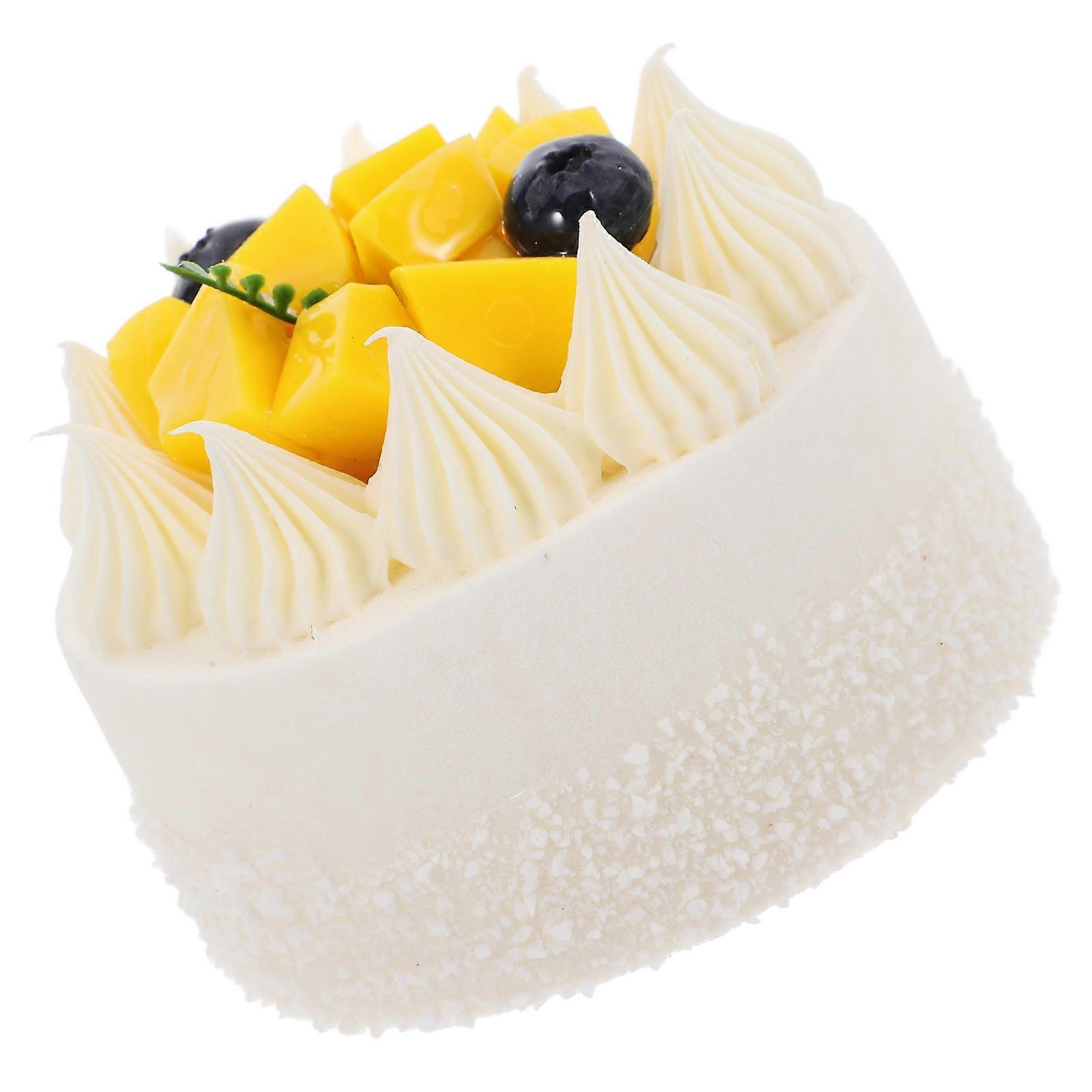 Artificial Cake Model for Decoration 2Pcs Simulated Plastic Fruit Cake Set