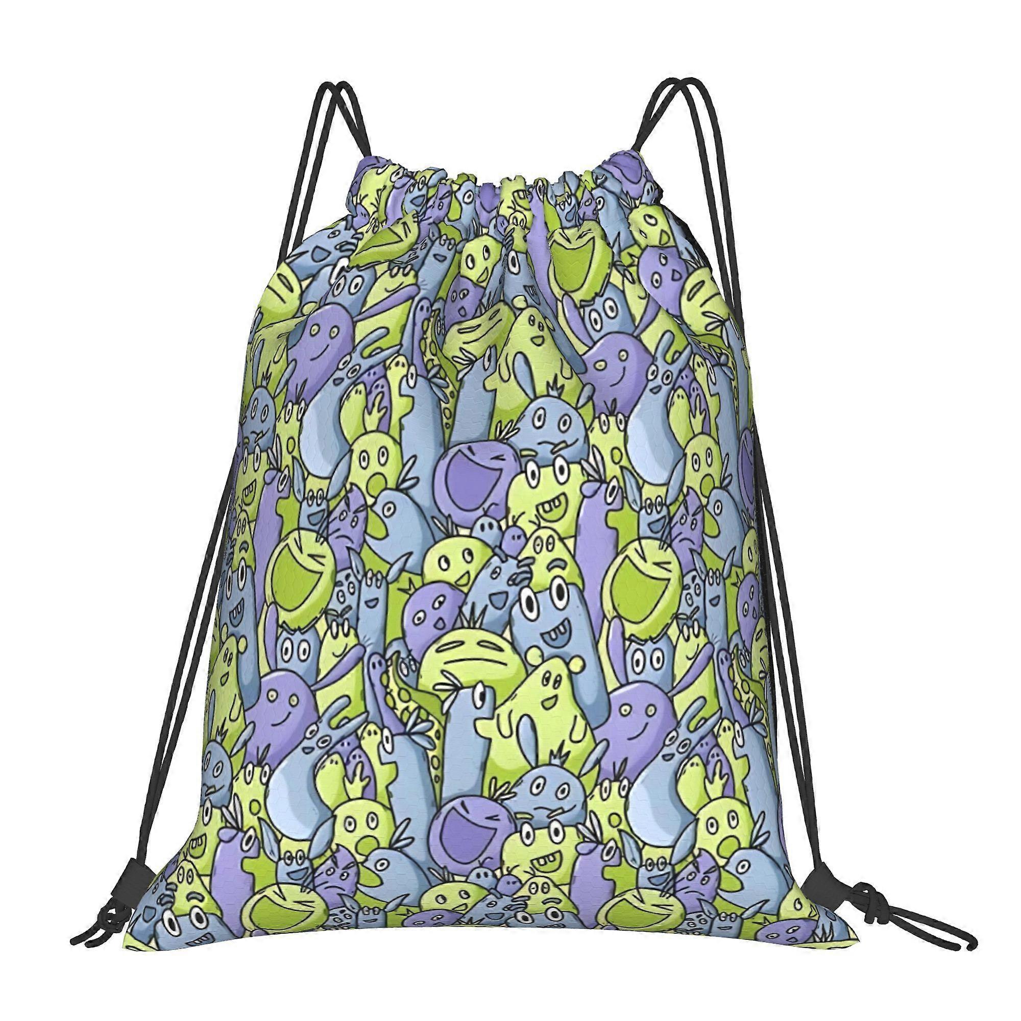 1pc Monster Doodles Drawstring Backpack-Cqazw